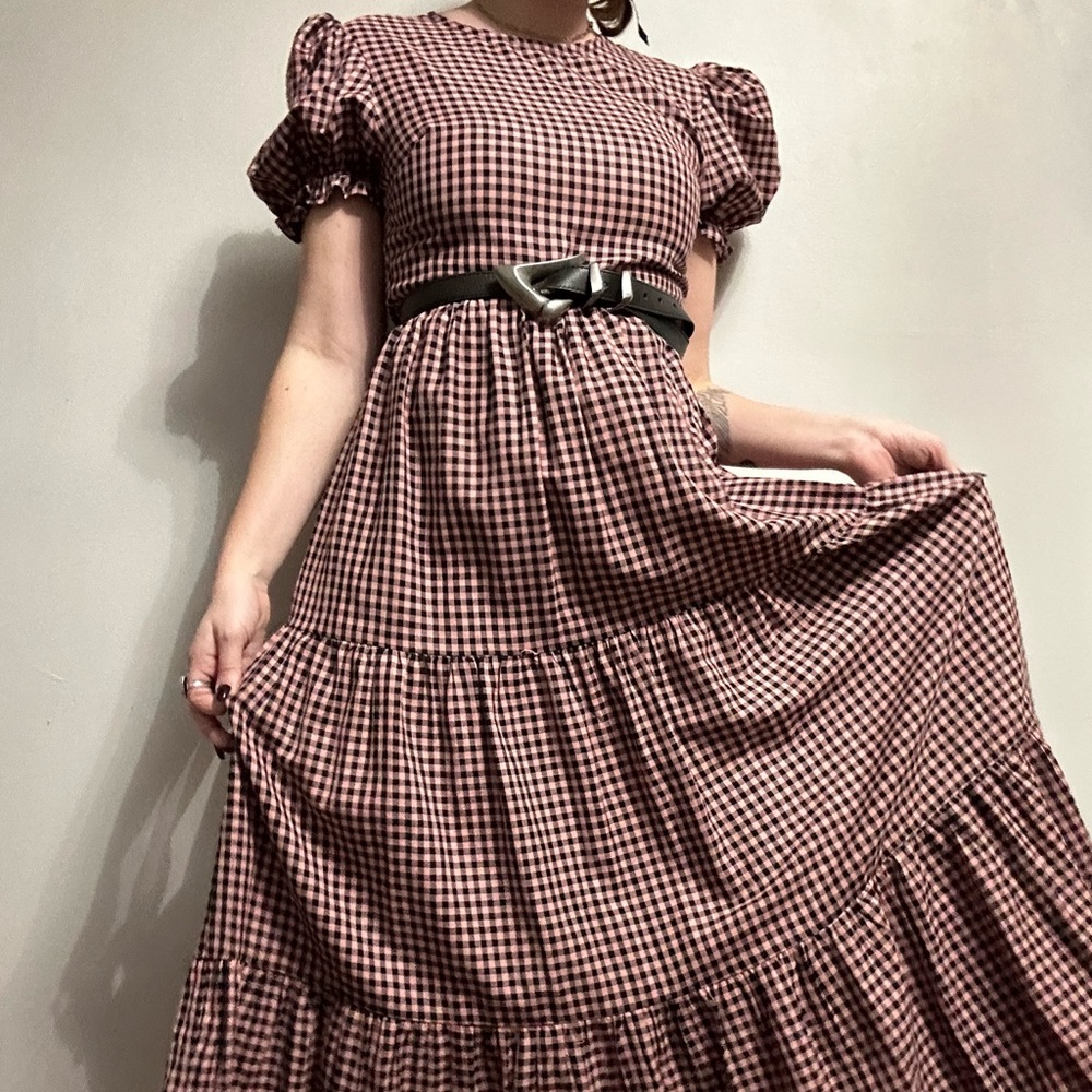 Nasty Gal checkered pink dress, size 4